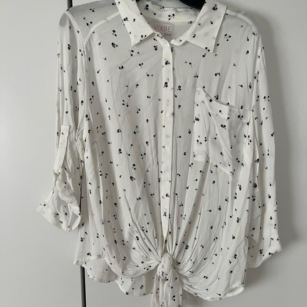 White Floral Women's Top
